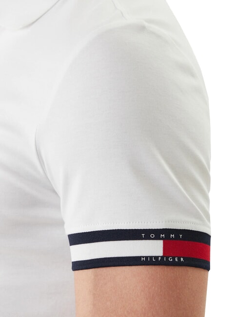TH Tricou polo din bumbac alb - maiou Polo