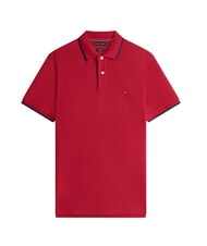 TOMMY HILFIGER TH Tricou polo din bumbac regenerat roșu de regată - maiou Polo - 3