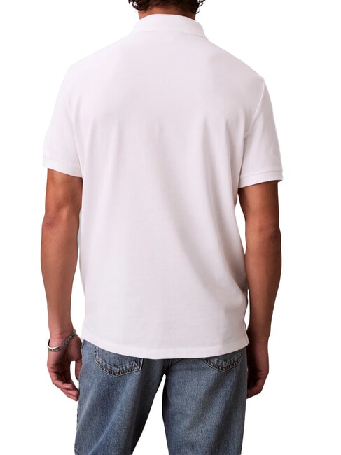 CKJ Tricou polo cu m&acirc;necă scurtă alb strălucitor - maiou Polo