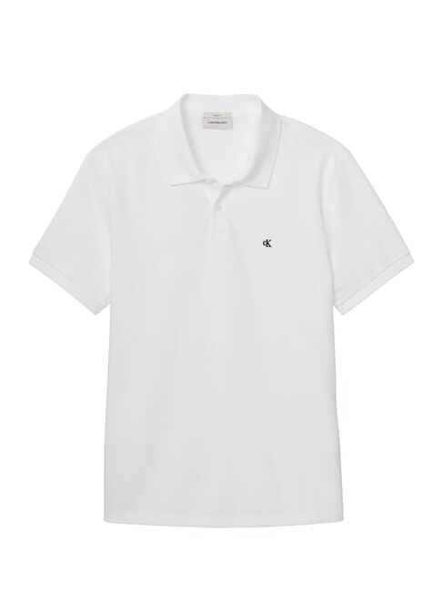 CKJ Tricou polo cu m&acirc;necă scurtă alb strălucitor - maiou Polo