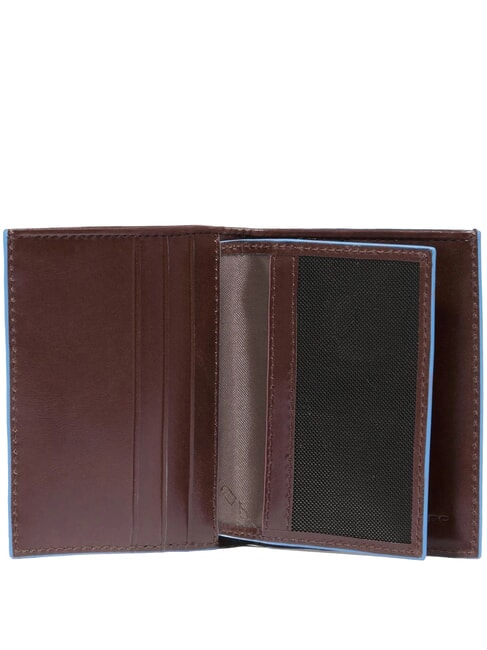 BLUE SQUARE Portcard din piele cu clapă MAHOGANY - Portofele bărbați