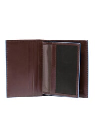 PIQUADRO BLUE SQUARE Portcard din piele cu clapă MAHOGANY - Portofele bărbați - 3
