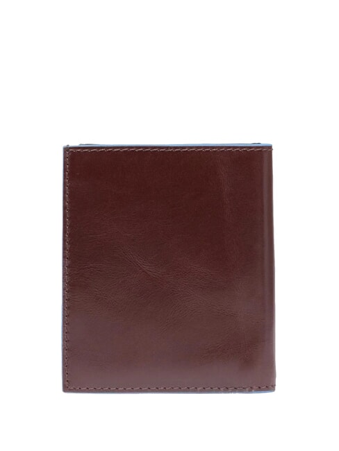 BLUE SQUARE Portcard din piele cu clapă MAHOGANY - Portofele bărbați