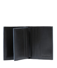 PIQUADRO BLUE SQUARE Portcard din piele cu clapă negru - Portofele bărbați - 2