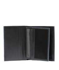 PIQUADRO BLUE SQUARE Portcard din piele cu clapă negru - Portofele bărbați - 3
