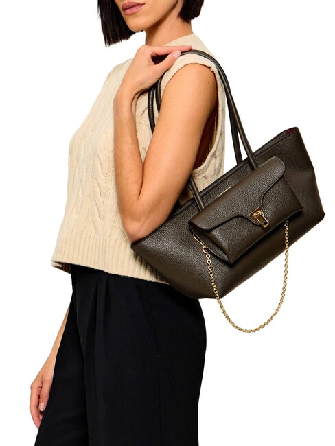 DOUBLE BEAT Geantă de cumpărături cu clutch noroi - Genți femei