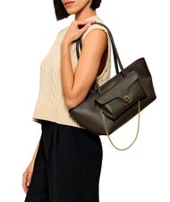 COCCINELLE DOUBLE BEAT Geantă de cumpărături cu clutch noroi - Genți femei - 2