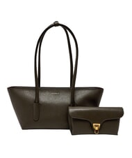 COCCINELLE DOUBLE BEAT Geantă de cumpărături cu clutch noroi - Genți femei - 4