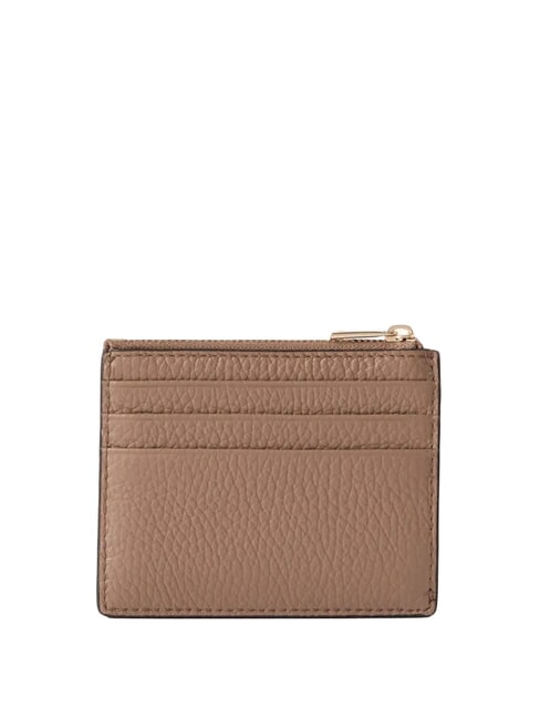 CAMELIA Portcard plat din piele caramel - Portofele femei
