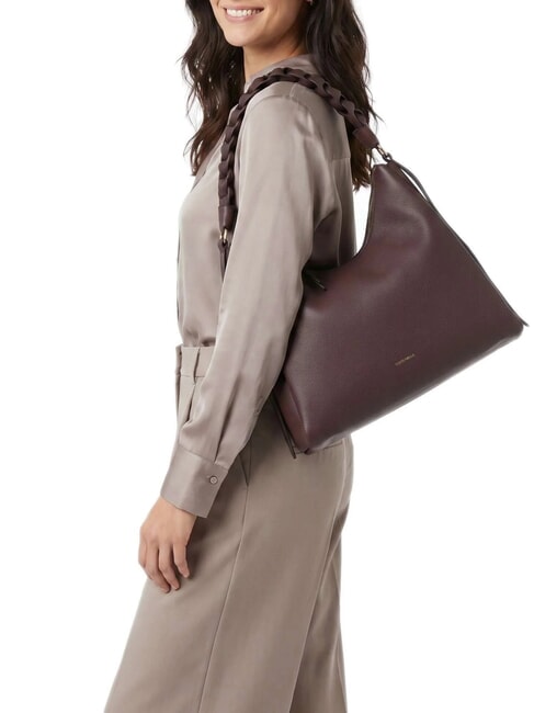 BOHEME GRANA DOUBLE Geantă mare de umăr din piele fructe de pădure/trandafir de iarnă - Genți femei