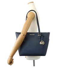 MICHAEL KORS CHARLOTTE Geantă de cumpărături din piele de umăr marină - Genți femei - 5