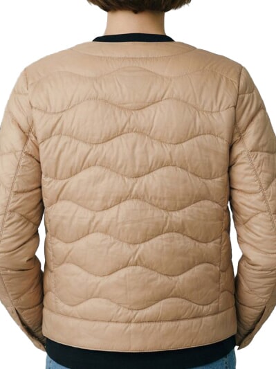 HADLEY Bombardier bej natural albastru interior - Jachete de puf pentru femei