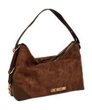 LOVE MOSCHINO SIGNATURE ZIP Geantă de umăr, reglabilă maro/maro - Genți femei - 3