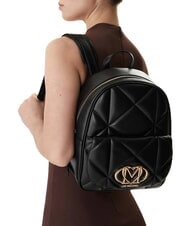 LOVE MOSCHINO EMBOSSED QUILTED Rucsac matlasat negru - Genți femei - 6