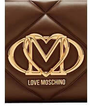 LOVE MOSCHINO EMBOSSED QUILTED Geantă de umăr mini matlasată maro - Genți femei - 7