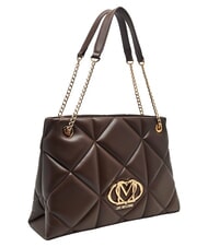LOVE MOSCHINO EMBOSSED QUILTED Geantă de umăr, m&acirc;ner dublu maro - Genți femei - 3