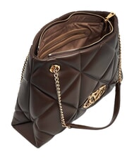 LOVE MOSCHINO EMBOSSED QUILTED Geantă de umăr, m&acirc;ner dublu maro - Genți femei - 5
