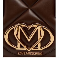 LOVE MOSCHINO EMBOSSED QUILTED Geantă de m&acirc;nă, cu curea de umăr maro - Genți femei - 7