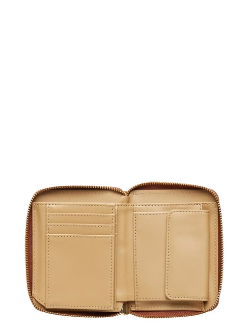EMBOSSED QUILTED Portofel mediu, cu fermoar maro - Portofele femei