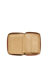 LOVE MOSCHINO EMBOSSED QUILTED Portofel mediu, cu fermoar maro - Portofele femei - 3