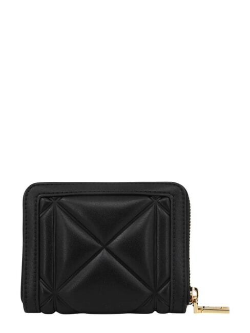 EMBOSSED QUILTED Portofel mediu, cu fermoar negru - Portofele femei