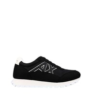 ARMANI EXCHANGE DROP MICROSUEDE Teniși cu logo lateral negru + alb-gălbui - Pantofi femei - 2