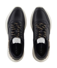ARMANI EXCHANGE A|X Chain  Adidași din piele negru+negru - Pantofi femei - 4
