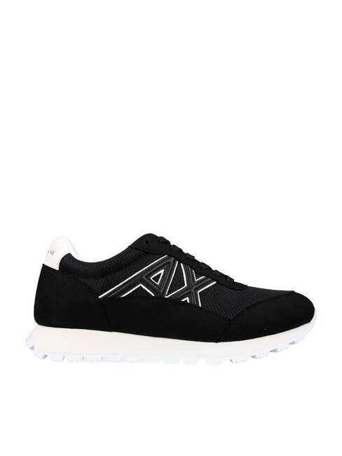 DROP MICROSUEDE Teniși cu logo lateral negru + alb-gălbui - Pantofi femei