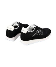 ARMANI EXCHANGE DROP MICROSUEDE Teniși cu logo lateral negru + alb-gălbui - Pantofi femei - 3