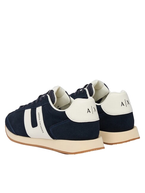 ROUND Adidași din piele bleumarin &icirc;nchis + alb-gălbui - Pantofi bărbați
