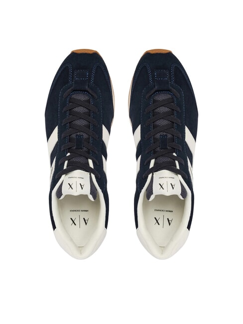ROUND Adidași din piele bleumarin &icirc;nchis + alb-gălbui - Pantofi bărbați