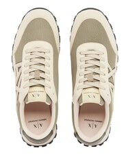 ARMANI EXCHANGE DROP MICROSUEDE Teniși cu logo contrastant cremă+sf&acirc;rșit de iarnă - Pantofi bărbați - 4