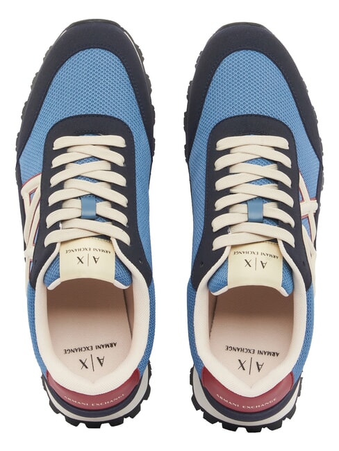 DROP MICROSUEDE Teniși cu logo contrastant bleumarin &icirc;nchis + albastru chinezesc - Pantofi bărbați