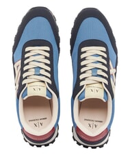 ARMANI EXCHANGE DROP MICROSUEDE Teniși cu logo contrastant bleumarin &icirc;nchis + albastru chinezesc - Pantofi bărbați - 3