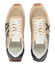 ARMANI EXCHANGE ROYALE SUEDE AIR MESH Teniși din piele cu logo AX bleumarin+alb-gălbui - Pantofi bărbați - 4