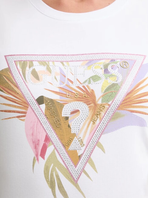 PALM TRIANGLE Tricou din bumbac alb purpuriu - tricou