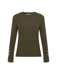 GUESS ELLIE Pulover cu guler rotund dimineata de masline - Pulovere pentru femei - 3