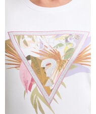 GUESS PALM TRIANGLE Tricou din bumbac alb purpuriu - tricou - 3