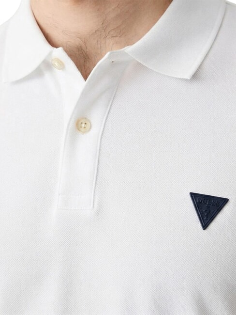 BASIC Tricou polo din bumbac alb purpuriu - maiou Polo