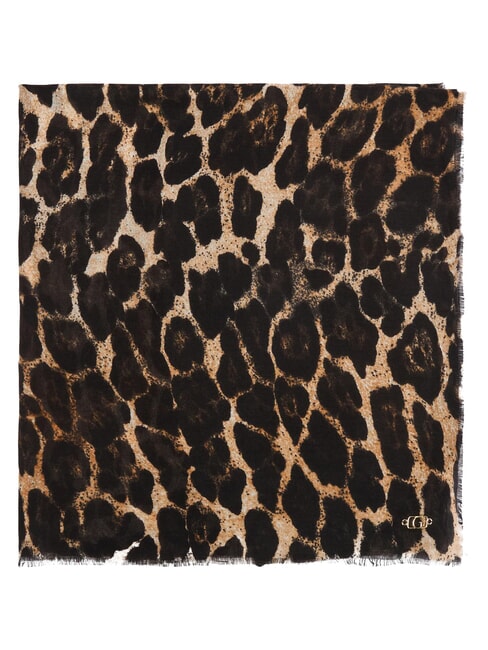 PRINTED Eșarfă cu franjuri leopard - Eșarfe