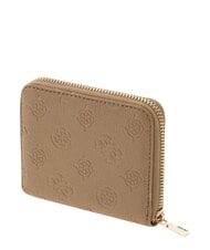 GUESS ELLA Portofel compact, cu fermoar logo bej - Portofele femei - 3