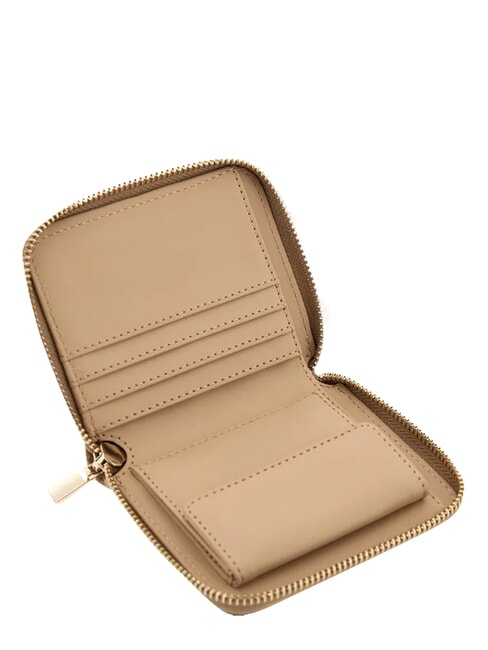 ELLA Portofel compact, cu fermoar logo bej - Portofele femei