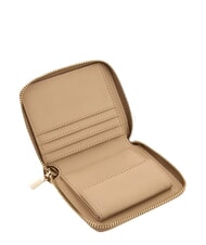 GUESS ELLA Portofel compact, cu fermoar logo bej - Portofele femei - 4