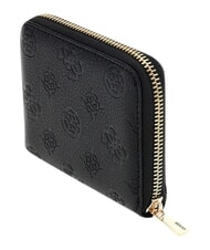 GUESS ELLA Portofel compact, cu fermoar logo negru - Portofele femei - 3