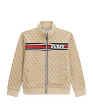 GUESS KIDS ACTIVE Hanorac cu fermoar complet 4g aop bej alb - Hanorac pentru bebeluși - 4