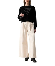 GUESS BASIC TRIANGLE Hanorac cu guler rotund jetbla - Hanorace pentru femei - 3