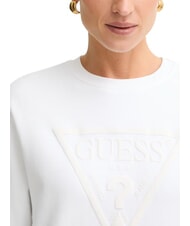 GUESS BASIC TRIANGLE Hanorac cu guler rotund alb purpuriu - Hanorace pentru femei - 4