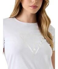 GUESS NEW BASIC Tricou cu m&acirc;necă scurtă, bumbac pur alb purpuriu - tricou - 4