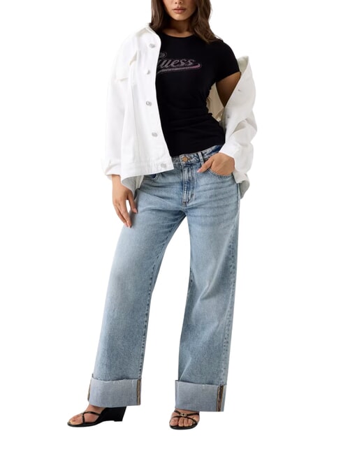 GLITTER LOGO Tricou cu m&acirc;necă scurtă și strălucitor jetbla - tricou