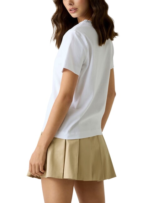 SEQUINS BIG LOGO Tricou cu m&acirc;necă scurtă și logo mare alb purpuriu - tricou